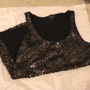 Express black sequin tank- sz small